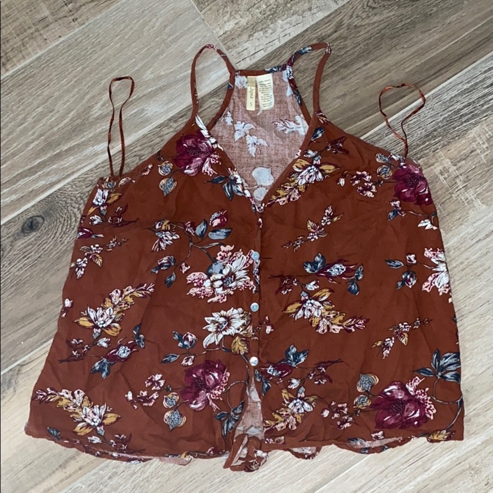 Japna Tank! Buttons and  tie knot front! S